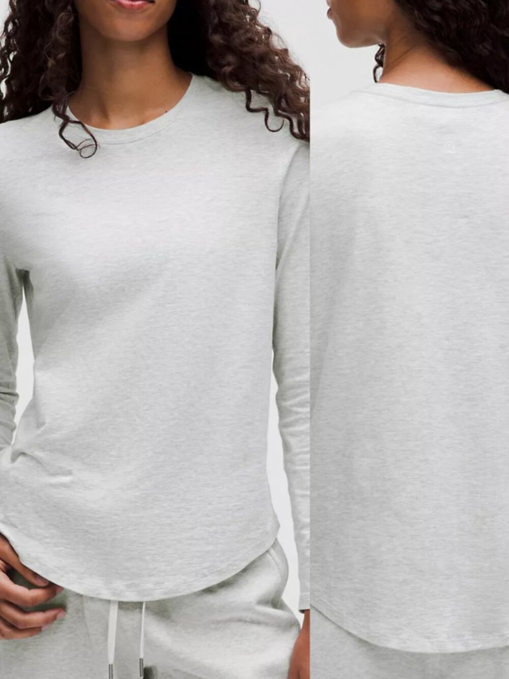 Lululemon Heather Light Grey Long Sleeve Top